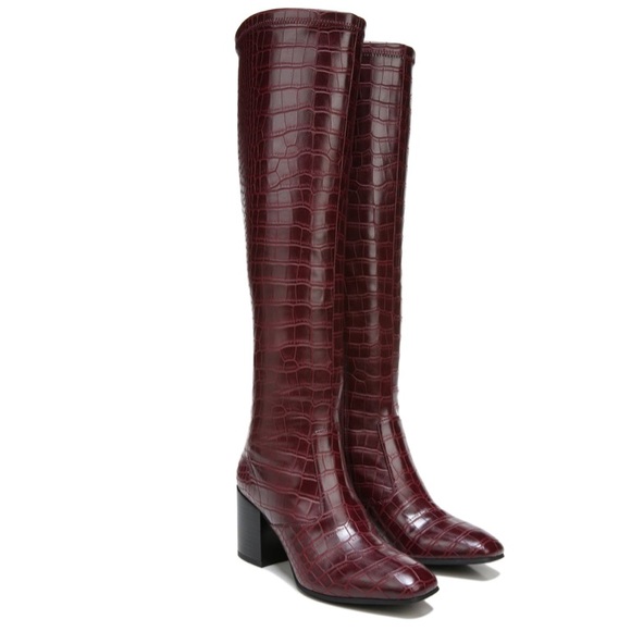 Franco Sarto Shoes - Frank Sarto Woman’s Burgundy Croc Boots Size 7 NIB